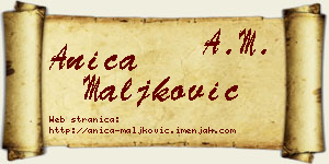 Anica Maljković vizit kartica